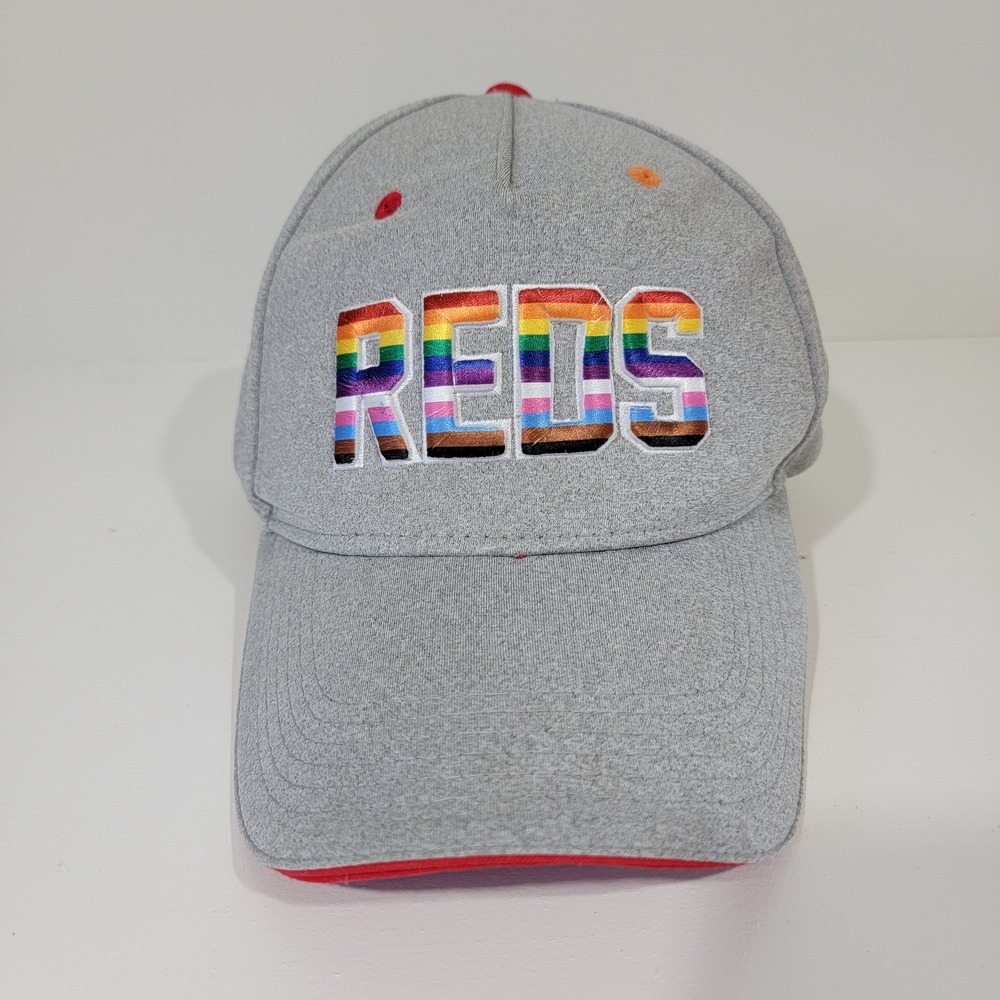 Cincinnati Reds Pride Rainbow Snapback Hat Gray Melonwear MLB Baseball Cap